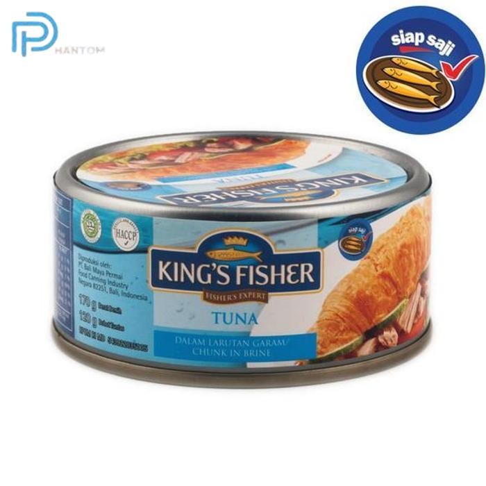 

BARU KTMSTORE KING'S FISHER TUNA DALAM AIR GARAM TUNA IN BRINE DAGING TUNA MAKANAN KALENG 170 G