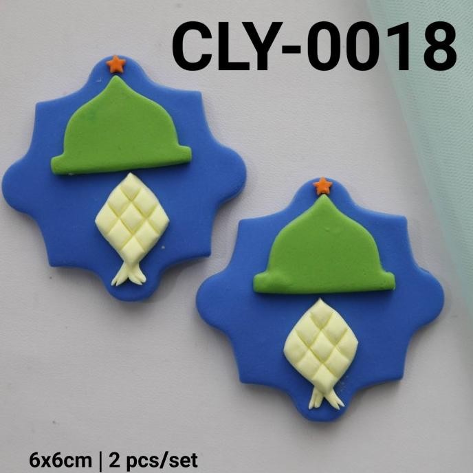 ------] CLY-0018 Cake topper hiasan kue clay lebaran idul fitri ketupat