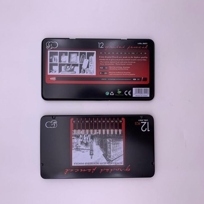 

RB 12 Pcs Pensil Gambar Sketsa Set Lengkap 2H H F B HB 2B 3B 4B 5B 6B - 2