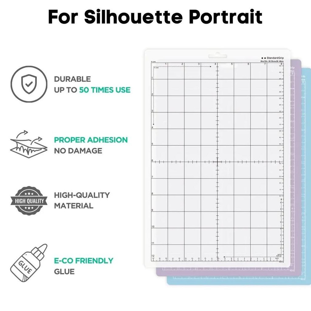 

8X12In Cutting Mat For Silhouette Potrait Standard/Light /Strong/Adhesive Cut Mat Forsilhouette Potrait Accessories Durable