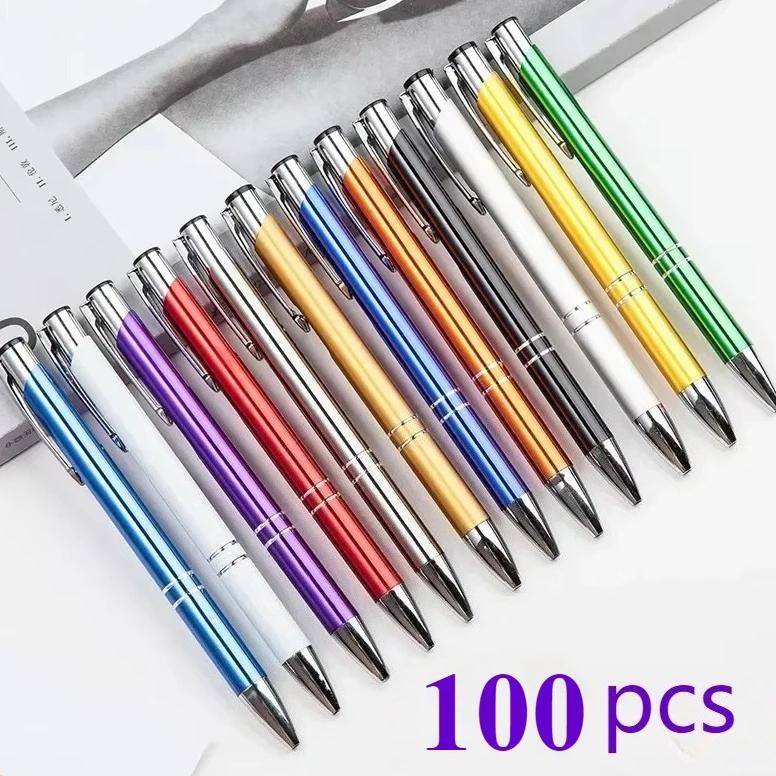 

100 Pcs Advertise Metal Ballpoint Pen Blank Pens For Diy Craft Creative Business Multi Function Pen