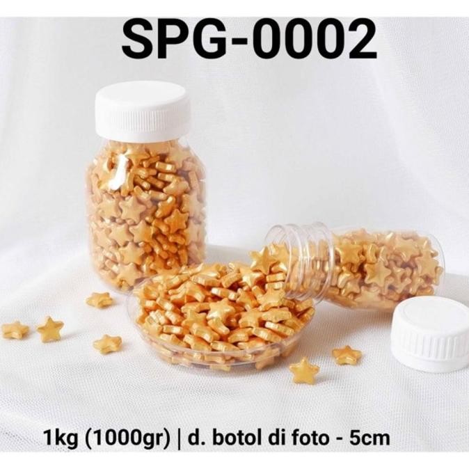 

+++++] SPG-0002 Sprinkles sprinkle sprinkel 1kg 1 kilo bintang gold emas
