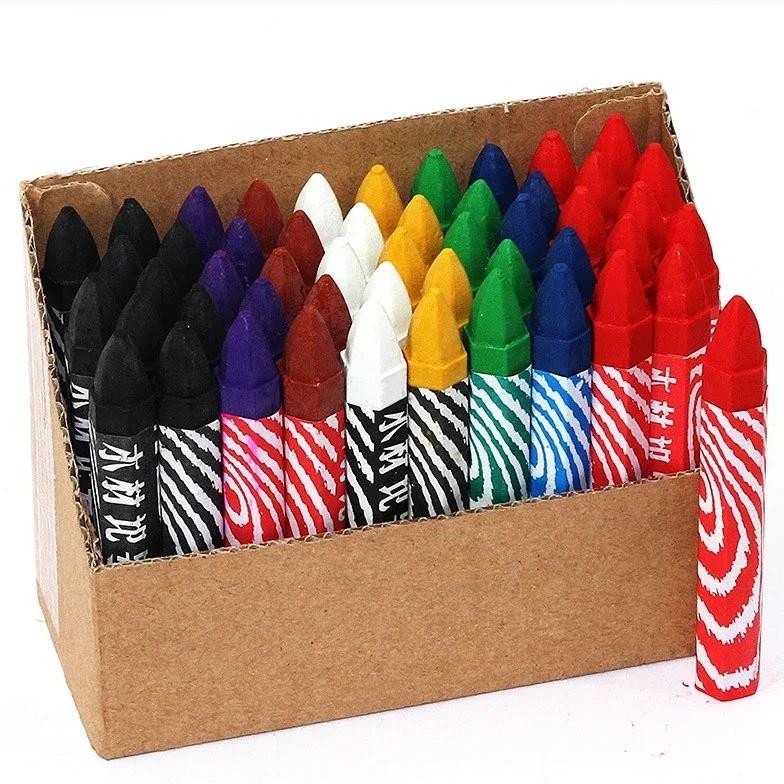 

50Pcs Woodworking Big Head Crayon Multi-Functional Non-Dirty Hand Multi-Color Writing Mark Stone Wall Pen Art Stationery