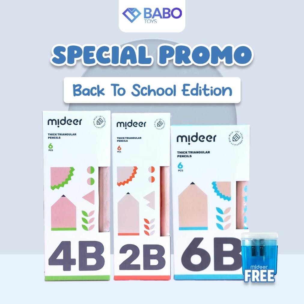 

RB BUY 1 GET FREE Rautan Mideer Thick Triangular Pencil 2B 4B 6B Alat Tulis Pensil Segitiga Kayu Pensil Kumon Tebal Umur Usia 2+ BACK TO SCHOOL EDITION