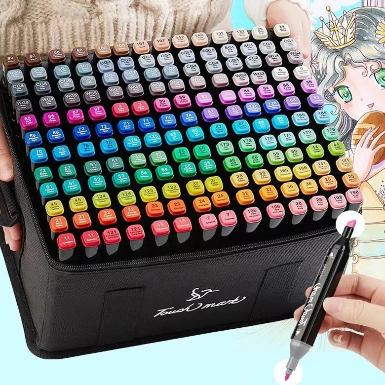 

24-60 Colors Oily Art Marker Pen Set For Drawing Double Headed Sketching Tip Based Markers Graffiti Manga School Art Supplies