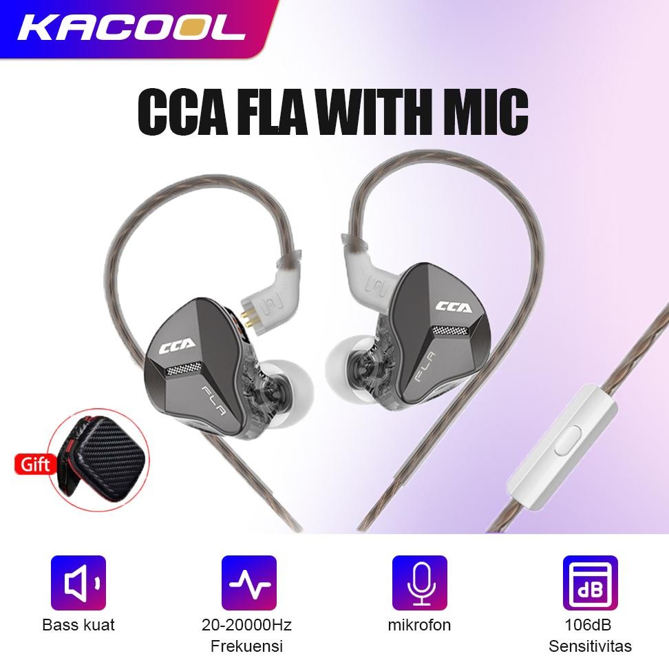Terlaris Cca Fla Metal Wired Headset In Ear Monitor Hifi Bass Earphone Sports Game Music Headset Wit