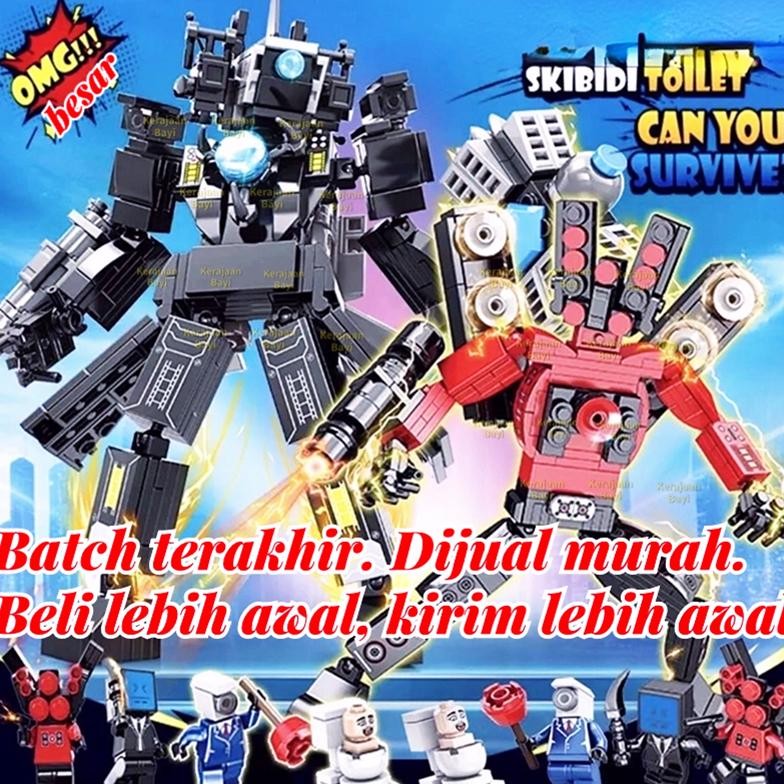 ''Terlaris" AdaBesar Skibidi Toilet Titan Monitor Model Building Mainan Edukasi Titan Tv Man/Titan C