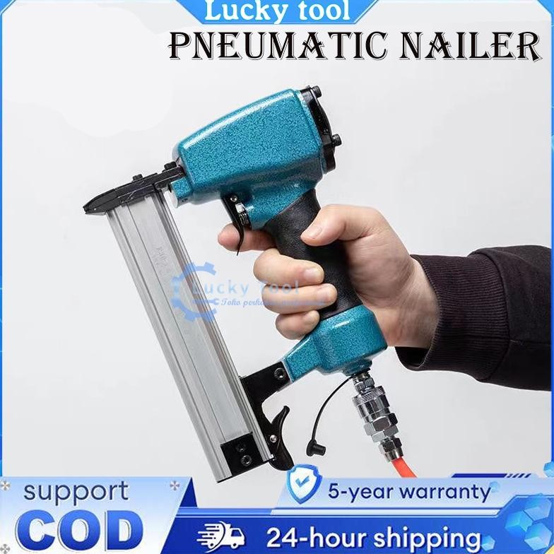 

REAIM Pneumatic Nailer Mesin Paku Tembak Gun Tracker Air Nail Gun Nailer Alat Paku Tembak Stapler Angin Mesin