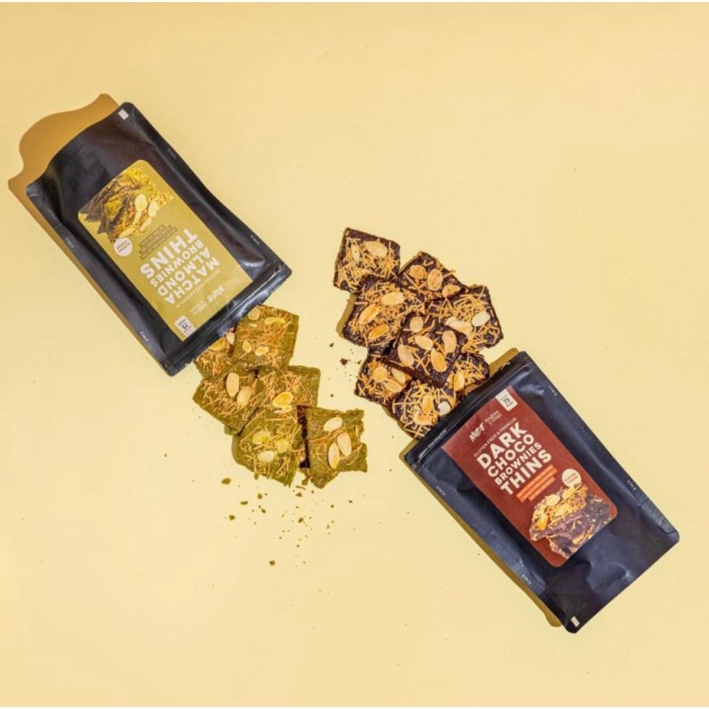 

NEW PRODUCT NUDE X ANDREA - HEALTHY BROWNIE THINS GLUTEN FREE & EGG FREE SNACK - CHOC ALMOND | SNACK DIET SEHAT NATURES TOUCH.