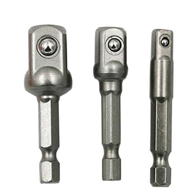 langsung order saja] Set Adapter Mata Bor Kunci Shock Impact 1/4 3/8 1/2 Inch Drill Bit Adaptor Hex 