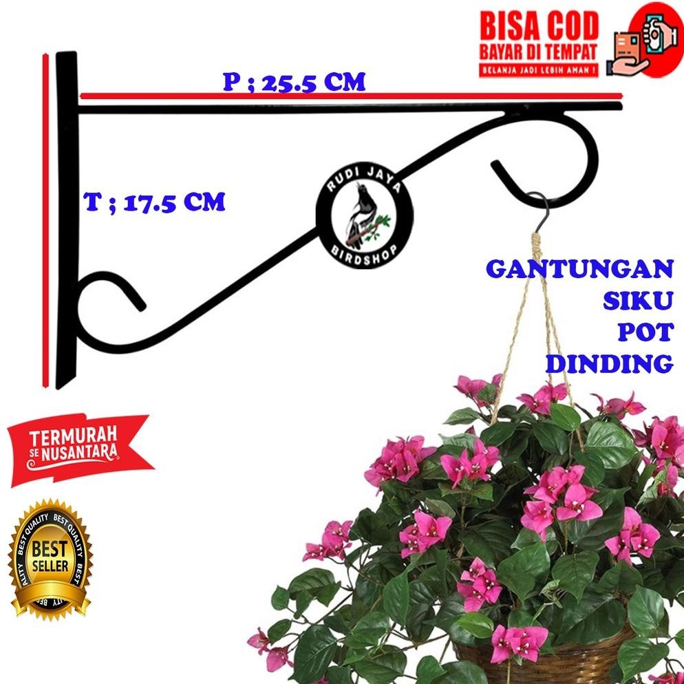 Cod We-12 Siku Dinding Sangkar Burung Gantungan Ulir Besi Tempel Nempel Tembok Untuk Gantung Kandang