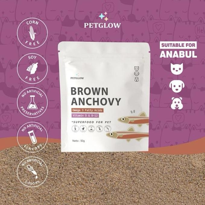 Terlaris Petglow Superfood Brown Anchovy For Pet Food Powder Bubuk Teri Jengki Untuk Anjing Kucing H