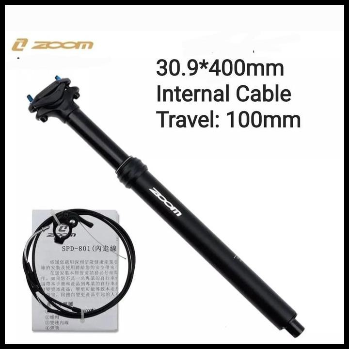 Zoom Dropper Seatpost 30.9 Mm Internal Cable Seatpost Sepeda