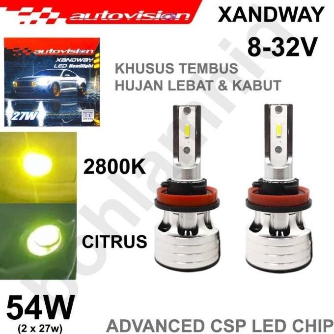 Lampu Led Mobil H11 H16 Kuning Autovision Xandway Foglamp Kabut 2800K