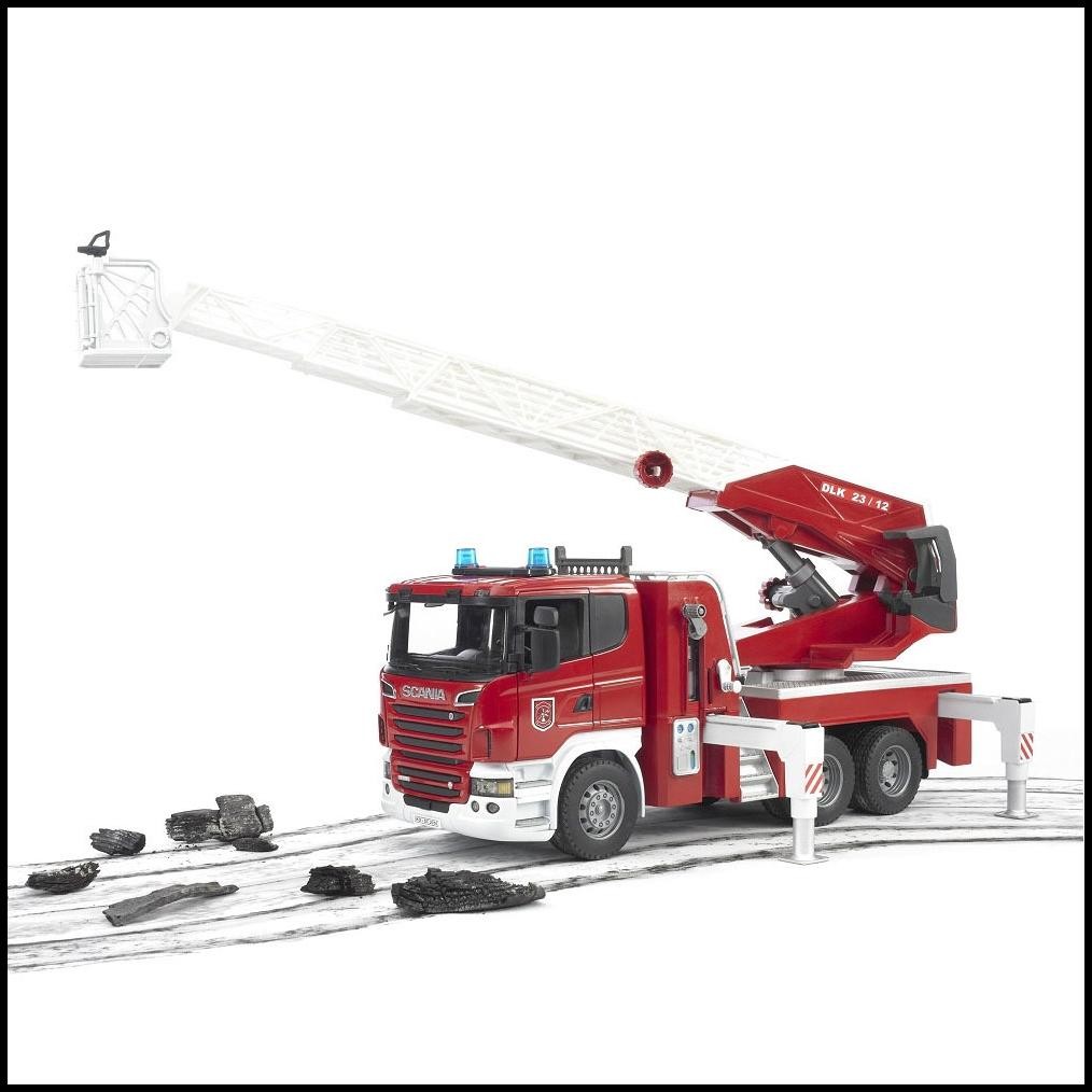 Ready Bruder 3591 Scania Super 560R Fire Engine With Ladder, Waterpump And Light & Sound - Mainan Mi
