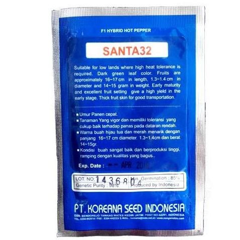 || BANANA / Koreana Seed SANTA 32 F1 Hybrid Hot Pepper-Benih Cabe Besar-10 gram ||~~~