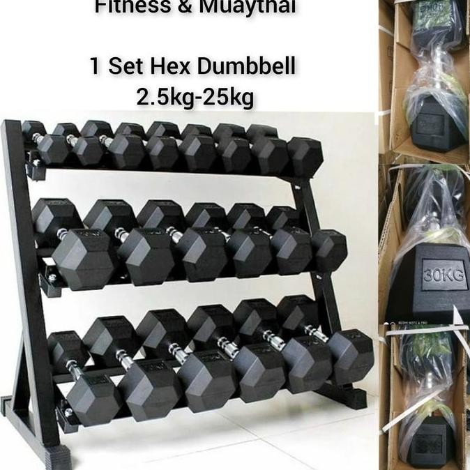 TERMURAH - Hexagonal Dumbbell Set,Hex Dumbbell, Dumbell Set,Barbel,Dumbbell,Hex