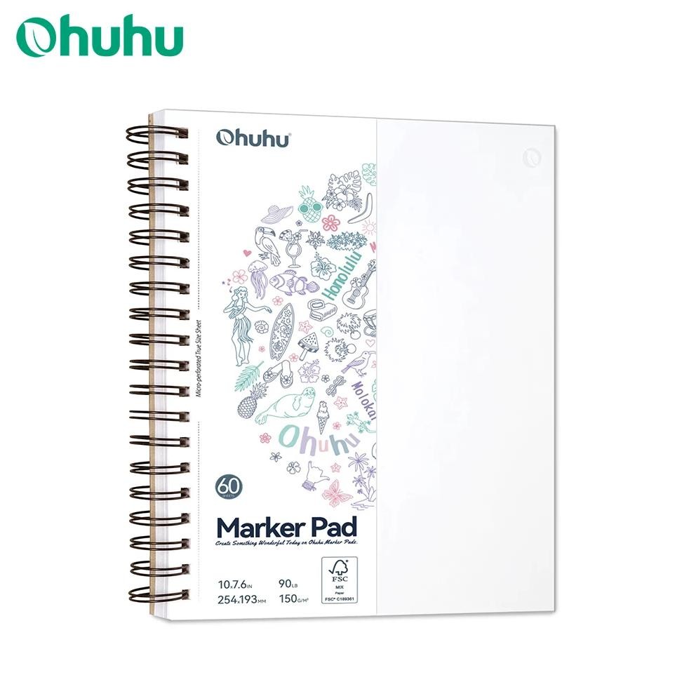 

Ohuhu Double Sided Marker Pads Art Sketchbook Bleedproof Spiral Bound Sketching Book For Alcohol Markers Drawing Notebook School