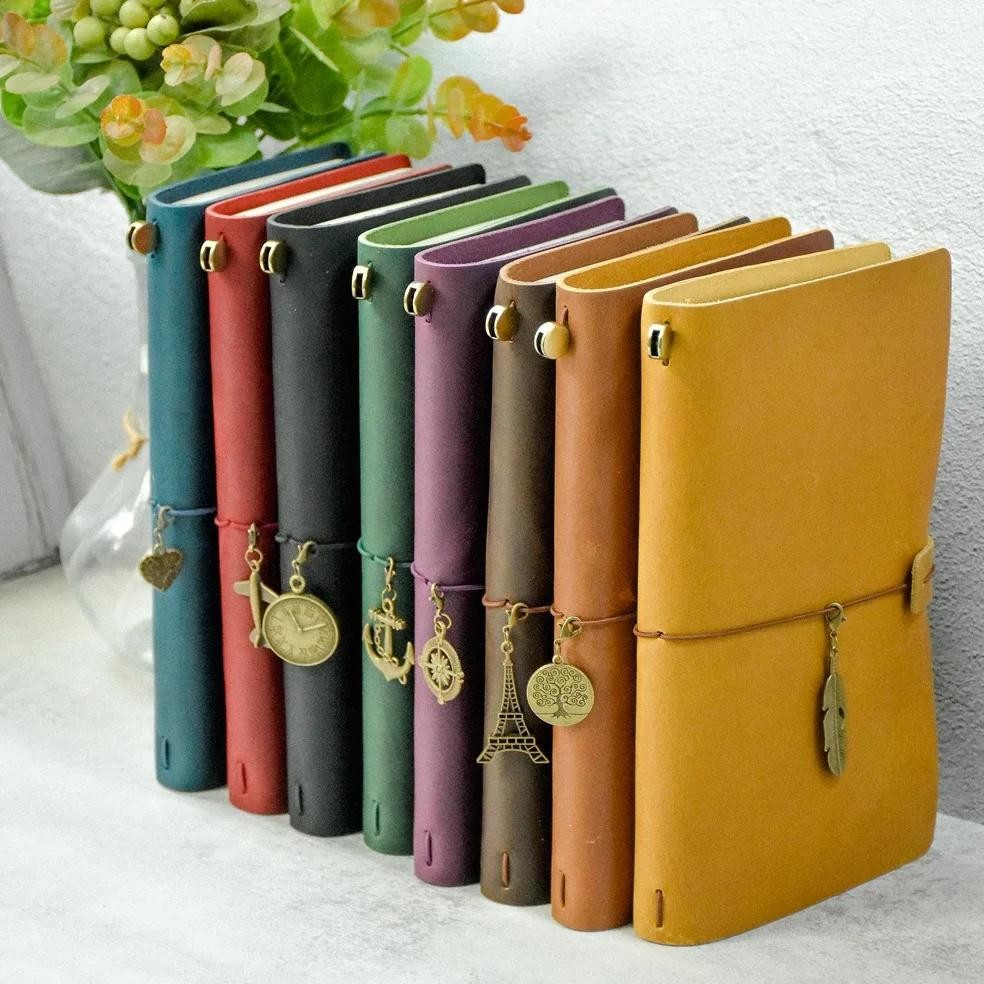 

100% Genuine Leather Journal Refillable Travel Notebook Retro Diy Handmade Diary Sketchbook School Office Gift Customized