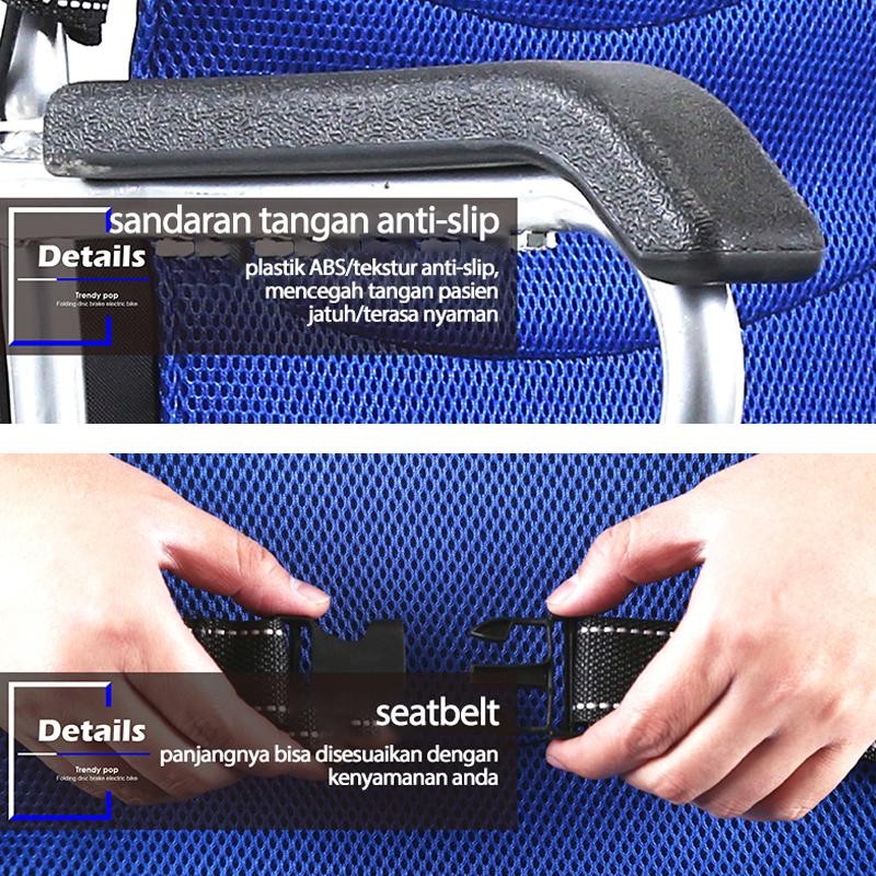 Kursi Roda Lipat 16 Inch /Ringan & Mudah Disimpan//Kursi Roda Lansia Alluminium Bisa Lipat Portable 