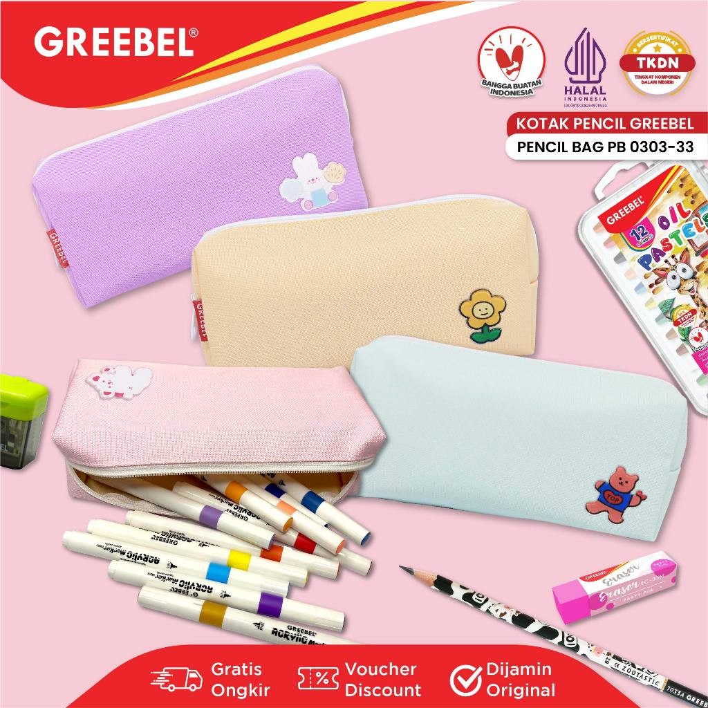 

GREEBEL Kotak Pensil Lucu / Pensil Case Aesthetic / Tempat Pensil Pastel / Pensil Bag Kotak 0303- 33