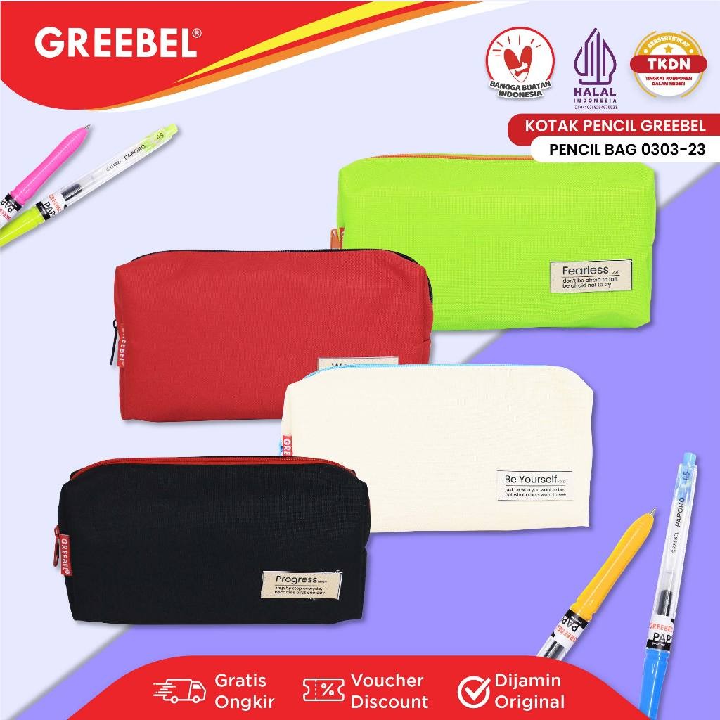 

GREEBEL Kotak Pensil / Tempat Pensil (0303-23) / Pencil Case / Pensil Bag Anak Sekolah