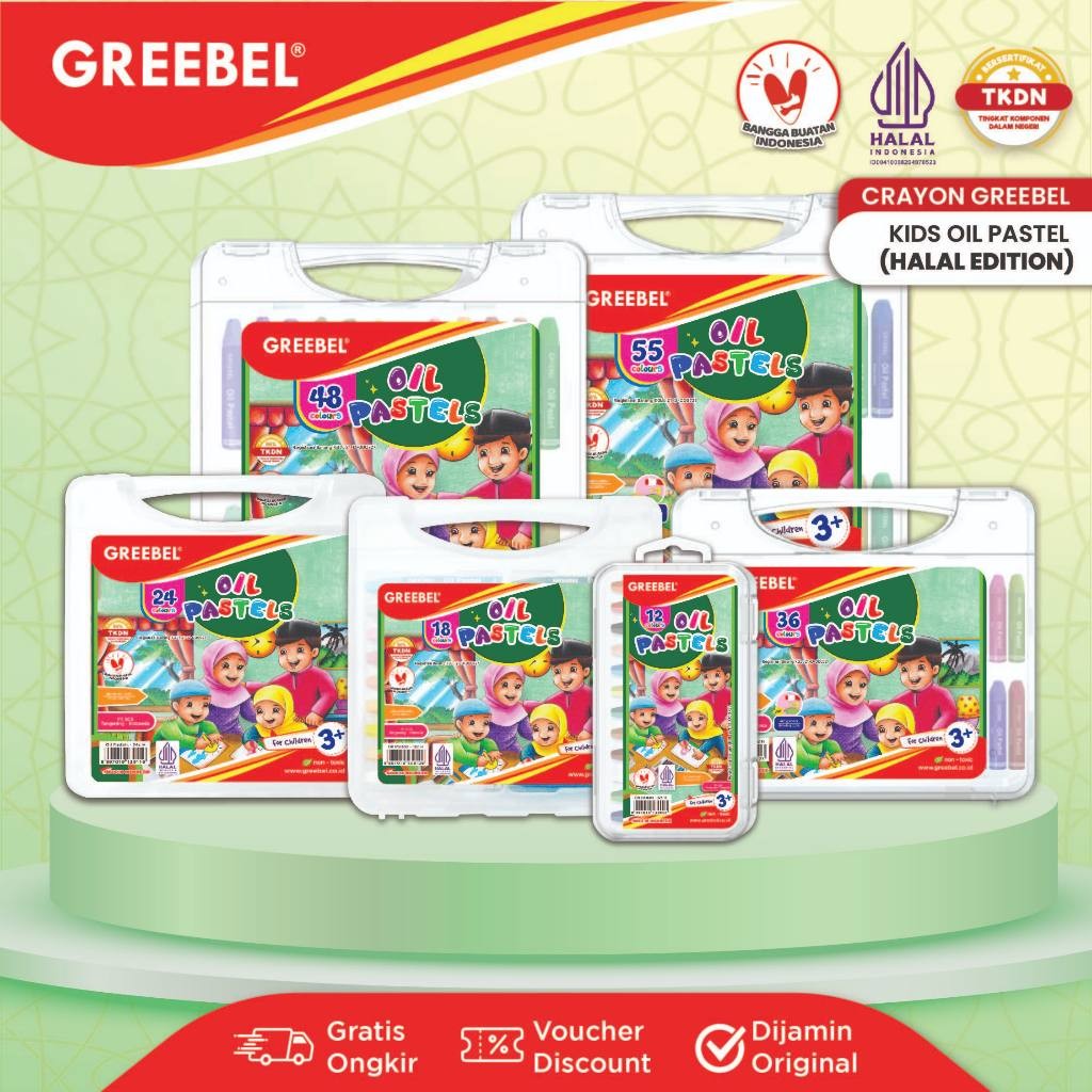 

GREEBEL Crayon Krayon Oil Pastel Halal Edition / Aman Untuk Anak Hasil Professional