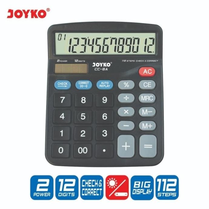 

Tr21 Im31 Joyko Cc-8A Check & Correct Calculator 12 Digit - Kalkulator Meja Color Cc 8A Original