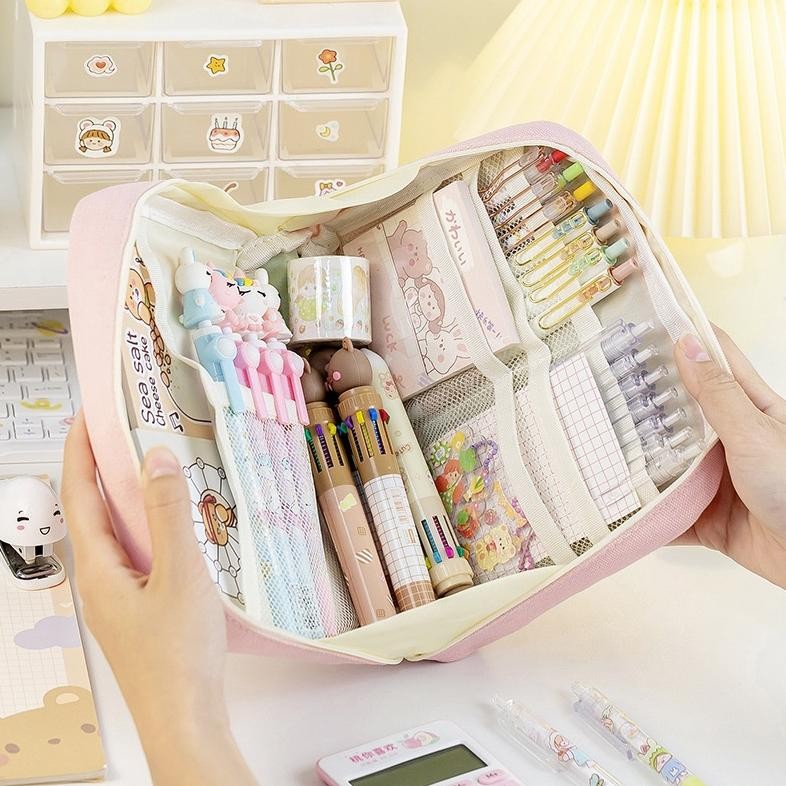 

Murah Meriah 8-Layer Tempat Pensil Alat Tulis Kreatif Multifungsi Tas Large Capacity Pencil Case Canvas Kotak Alat Tulis Kotak Pensil Perlengkapan Kantor Stationary Bag Murah Meriah