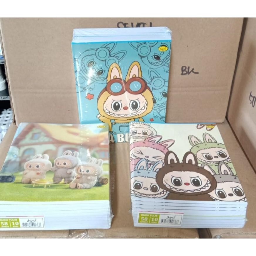 

READY STOCK Buku Tulis 38/58/98 lembar LABUBU/CRY BABY