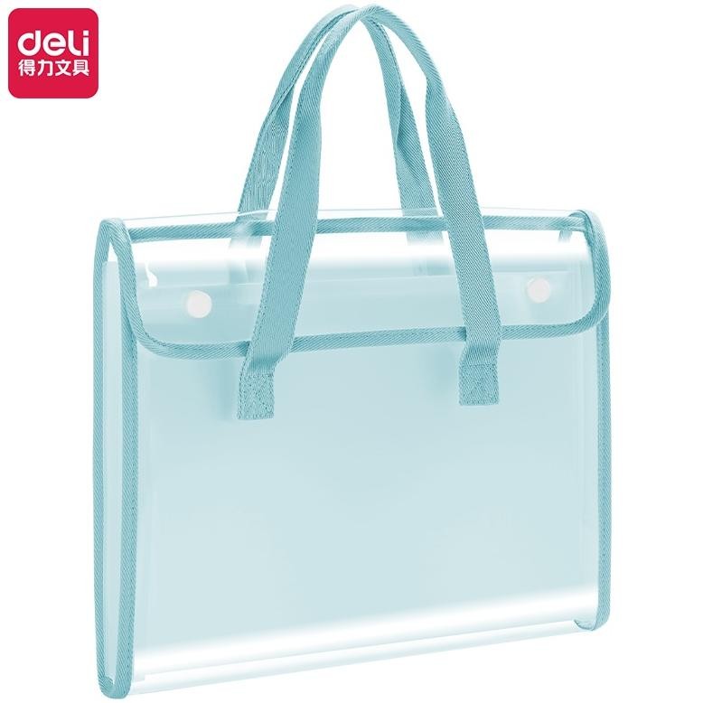 

READY STOK Deli Document Bag / Tas Folder / Tas Dokumen Transparan Dengan 7 Pembagi Bahan Tebal PM308 Siap kirim