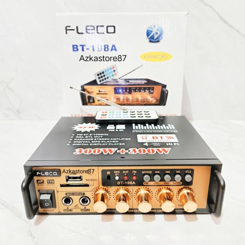 Amplifier fleco 198A 600watt amplifier bluetooth amplifier karaoke super bass