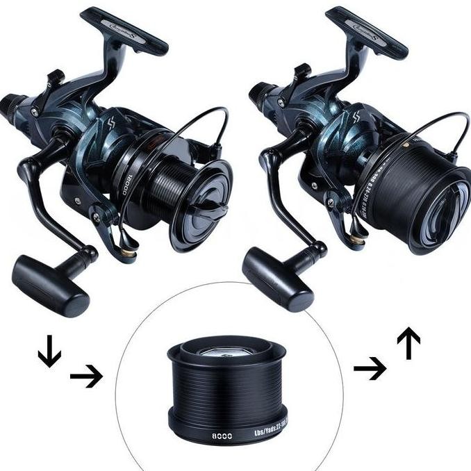 Reel Spinning Untuk Laut Ukuran 9000-12000 Dengan 13+1 Ball Bearing ( Dapat 2 Spool )