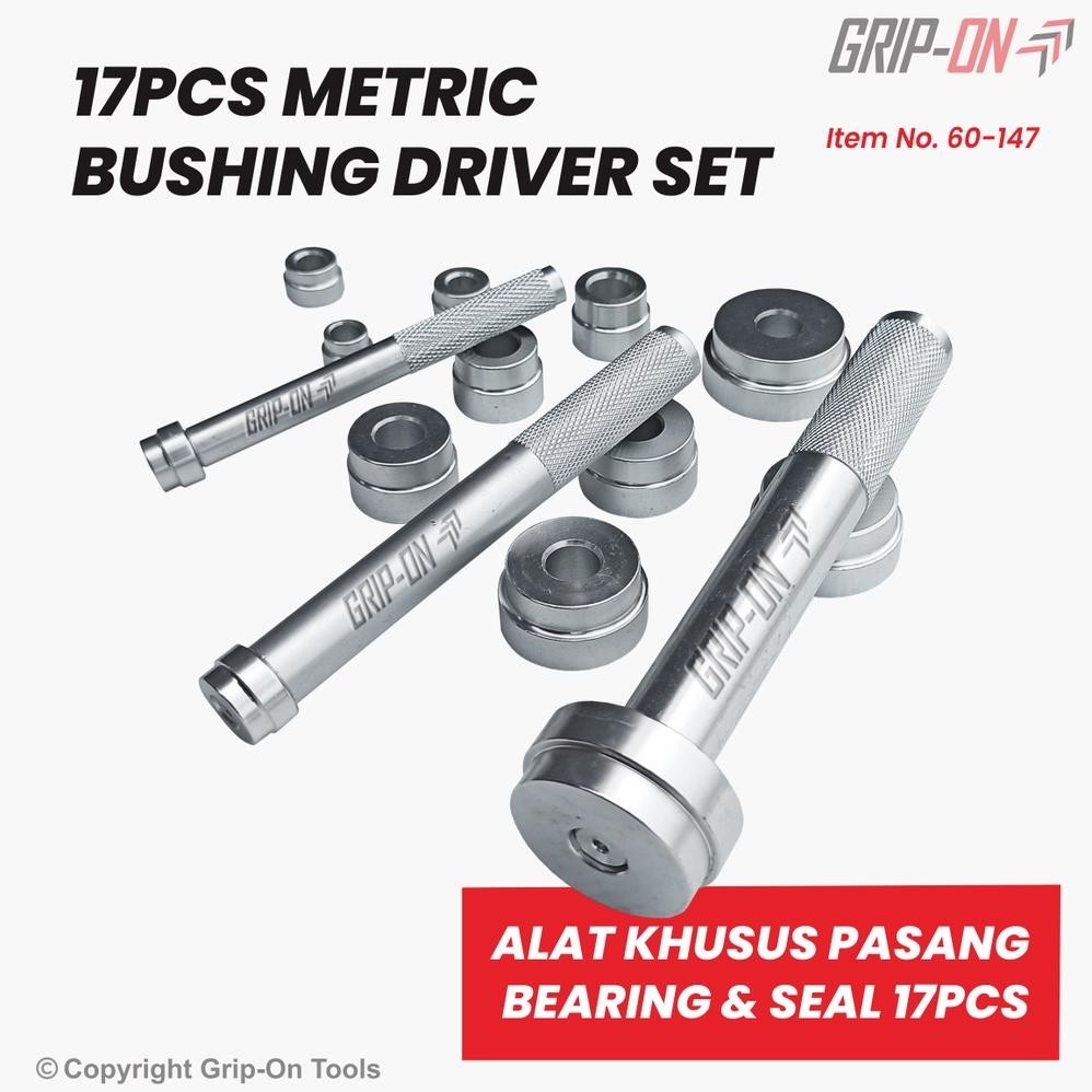 New* Grip-On Metric Bushing Driver Set 17-Pc Lepas Pasang Bushing Seal Driver 17 Pcs 60-147 .