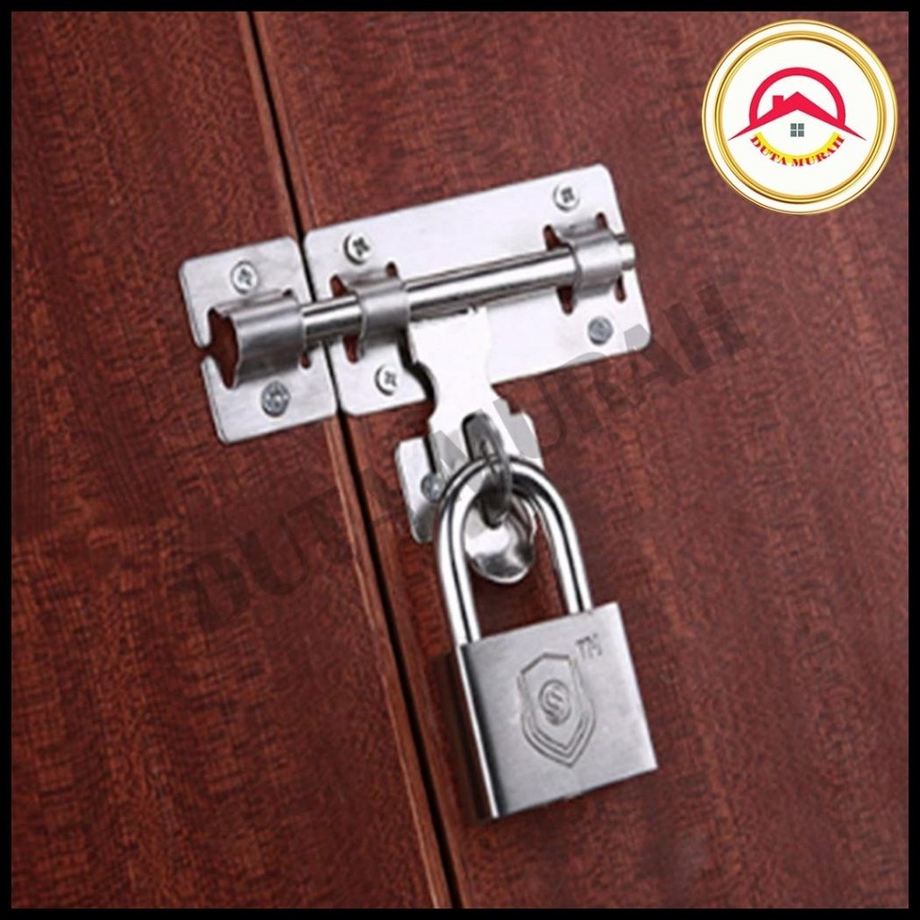 GRENDEL GEMBOK PINTU KUNCI SLOT PINTU STAINLESS UK 4 INCH,6 INCH DAN 8 INCH