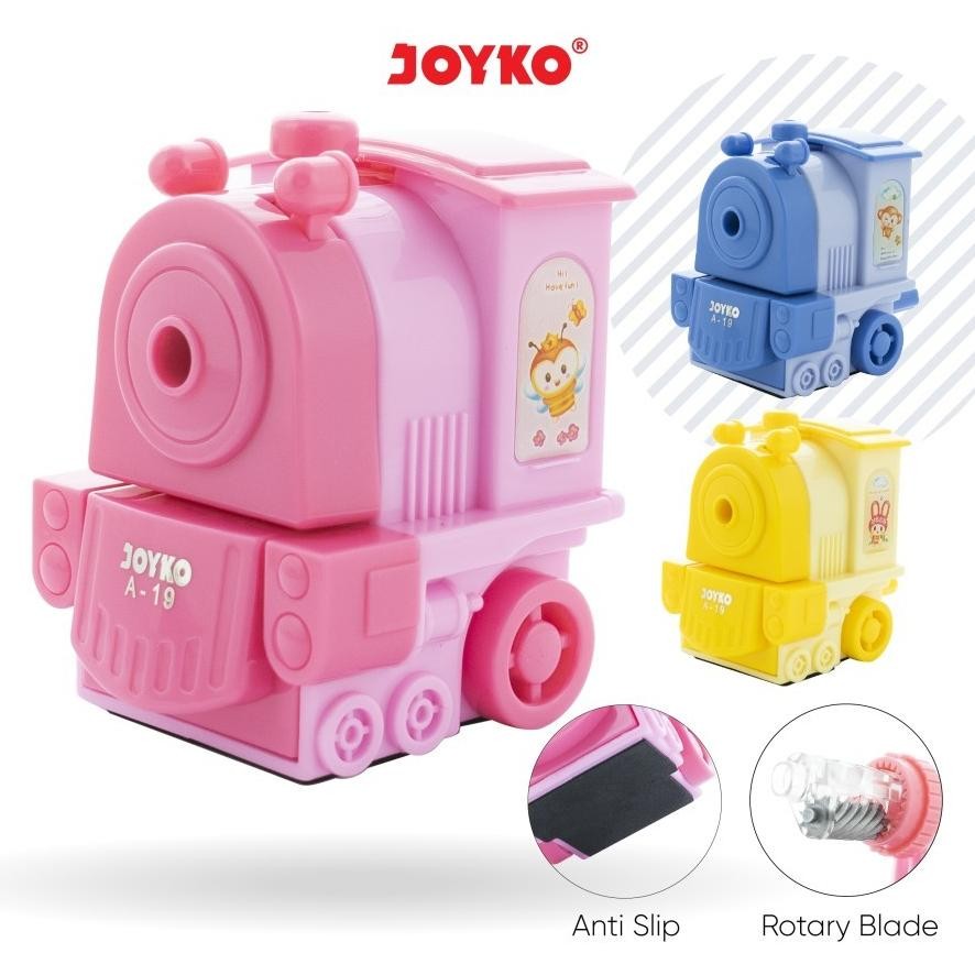 

Gha-68 Er-23 Serutan Putar Rautan Pensil Joyko A19 Kereta - Sharpener Anti Slip A-19 Unik Original