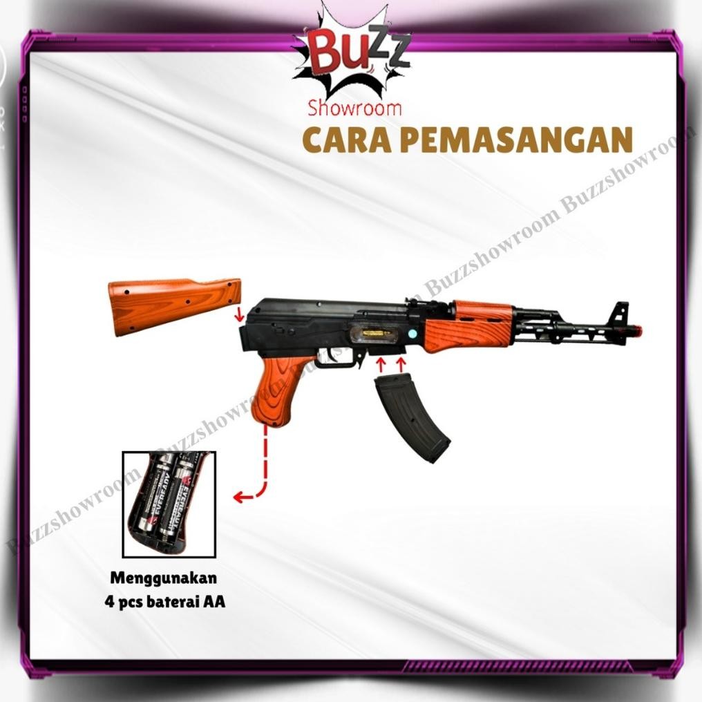 Praktis Tembakan Anak Sniper Rifle Ak47 Mainan Pistol Senjata Senapan Infrared Gun Ak 47