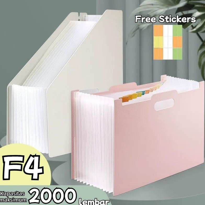 

READY STOK Standing file A4 F4 / File folder document bag/ Free Stickers/Tas document file 13 sekat Desktop File Organiser Siap kirim