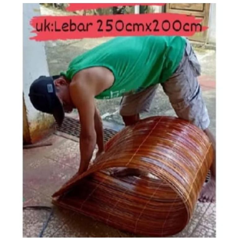 TIRAI KREY OUTDOOR ROTAN PLISTUR UK 2,5X2M LENGKAP TALI PENGGULUNG KEREKAN RING BESI TITANIUM TIRAI/