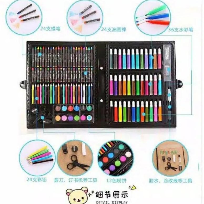 

Terpercaya 150Pcs Crayon Set Art Set Isi 150 Pcs Pensil Warna Set Anak Crayon Full Set Alat Lukis