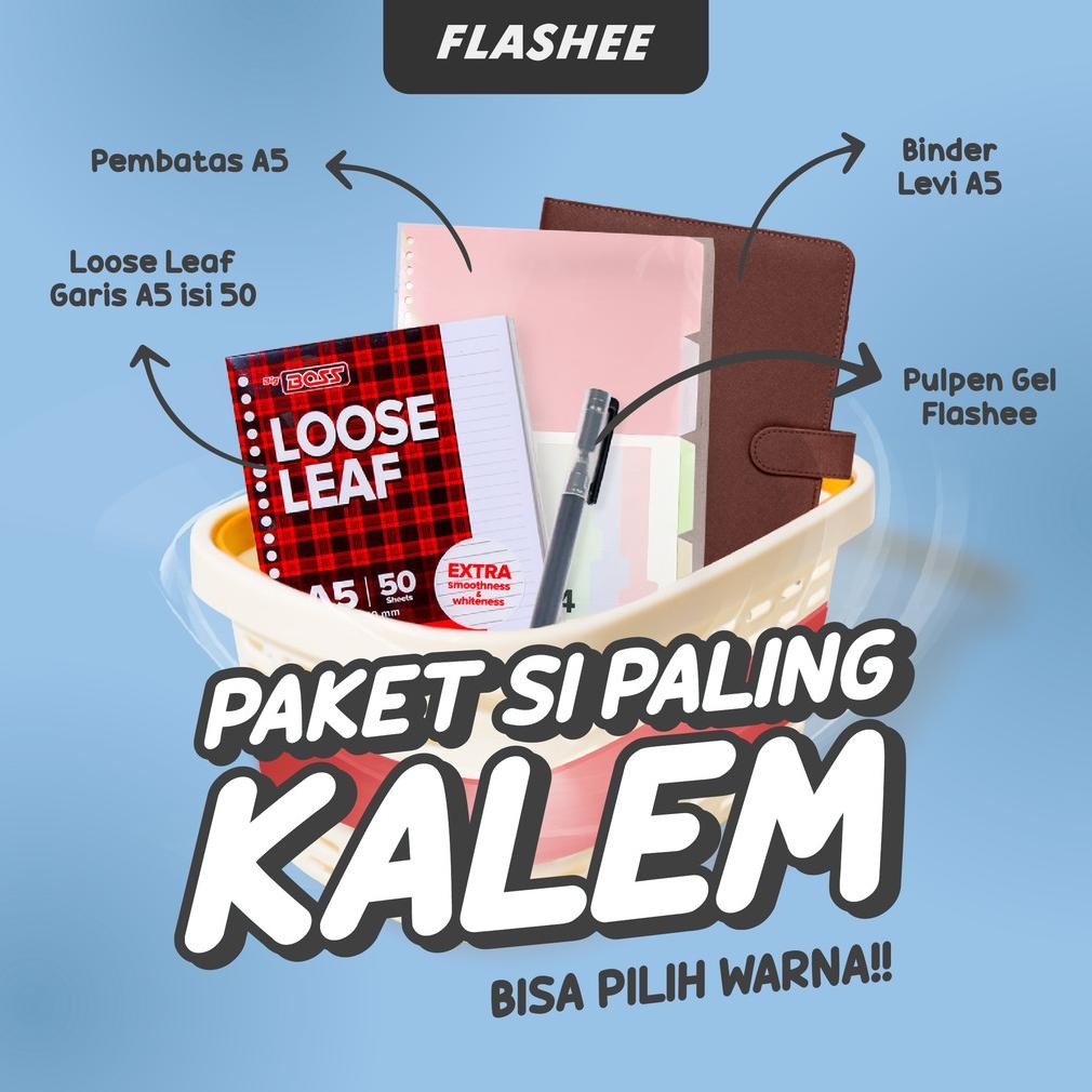 

TERMURAH Flashee Binder Paket Sekolah Set 4IN1 Paket Binder Kampus Kuliah Sudah Termasuk Buku Tulis Siap kirim