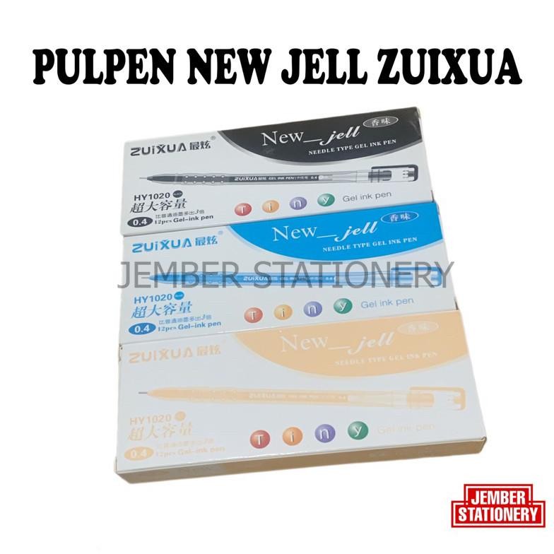 

Kualitas Terbaik (12Pcs) Bolpen New Jell Hitam Biru Merah / Gel Ink Pen Zuixua Apple