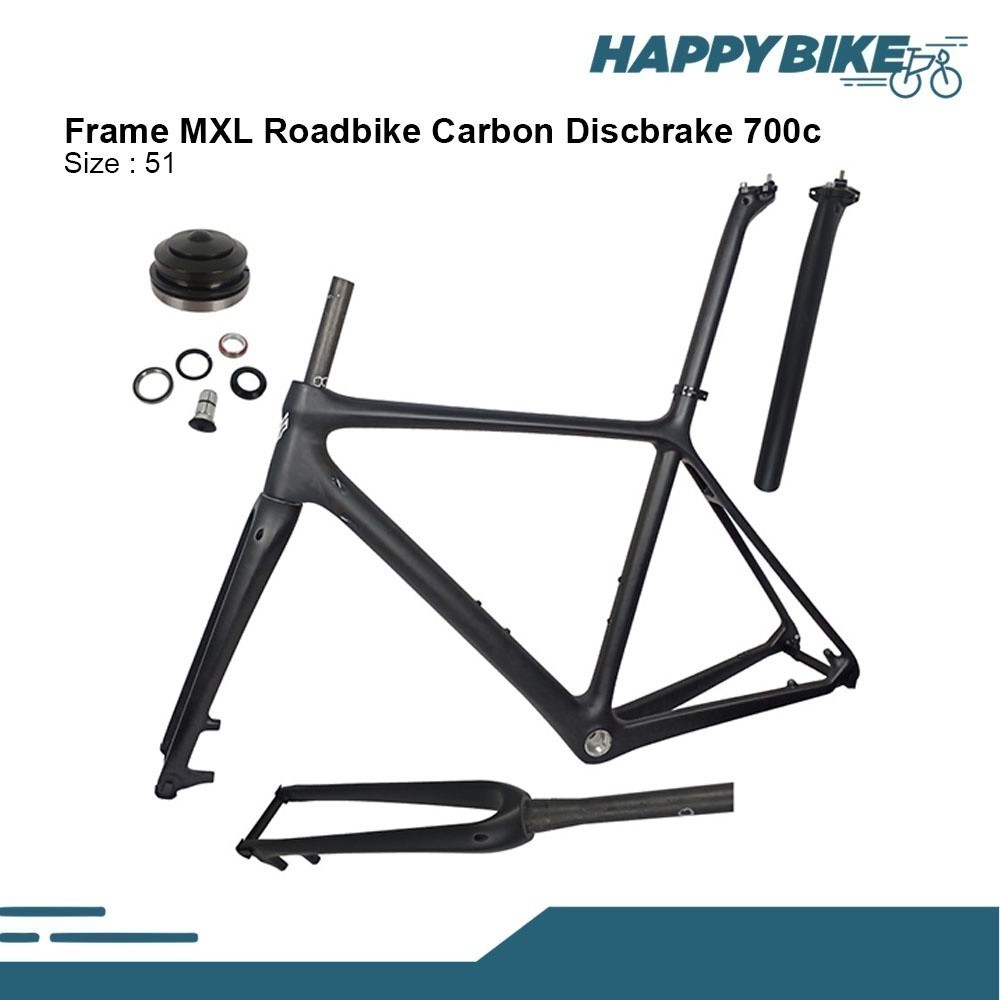 MXL Frame Carbon Rangka Sepeda Hybrid 700c Disc Brake Road Bike Cycling