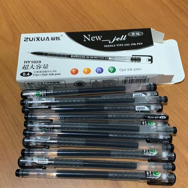 

Terlaris (12Pcs) Bolpen New Jell Hitam Biru Merah / Gel Ink Pen Zuixua Apple