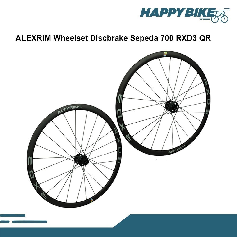 HAPPY BIKE WHEELSET SEPEDA ROADBIKE 700 C ALEXRIM  RXD3 QR ALLOY DISCBRAKE