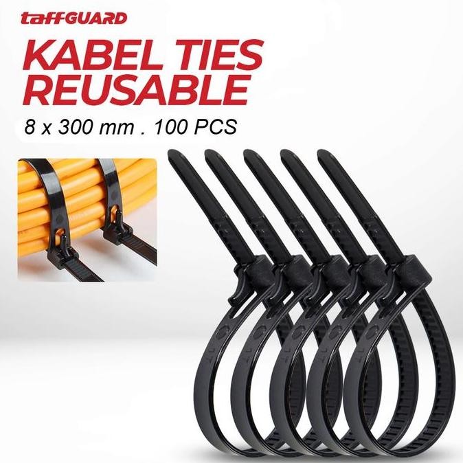

JUAL Kabel Ties Zip Cable Organizer Reusable 8 x 300mm 100 PCS