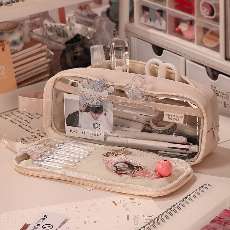 

Promo Bulan Ini Ins Pencil Case Large Capacity Pencil Case Simple Japanese Stationery Storage Bag School Office Supplies