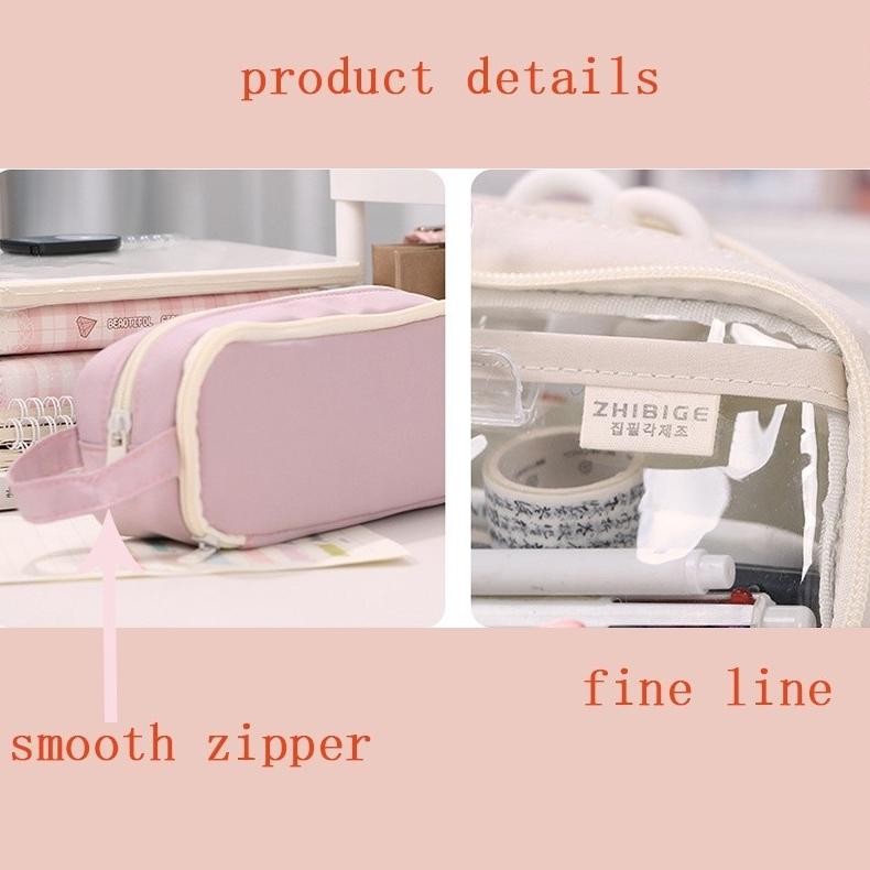 

Free Ongkir Ins Pencil Case Large Capacity Pencil Case Simple Japanese Stationery Storage Bag School Office Supplies