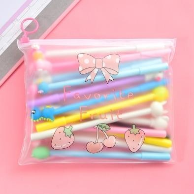 

Segera Pulpen Gel Karakter Lucu Set Isi 20Pcs Pena Free Zipper Pouch Tempat Pensil Transparan Murah Stockami A15