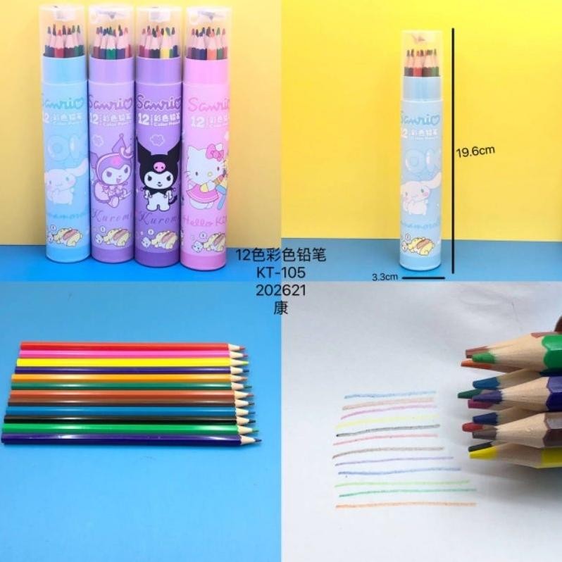 

Menarik Pensil Warna Tabung Karakter Sanrio Kuromi Cinamoroll Isi 12 Warna & 24 Warna